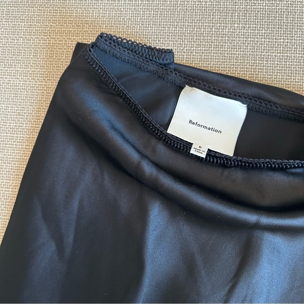 Reformation Layla Silk Midi Skirt - Black - Picture 6 of 11